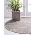 thumbnail image 4 of Unique Loom 3146489 5 x 5 ft. Geometric Trellis Frieze Round Rug, Light Gray, 4 of 15