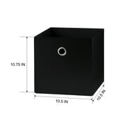 Mainstays Collapsible Fabric Cube Storage Bins (10.5 x 10.5), Rich Black, 4 Pack