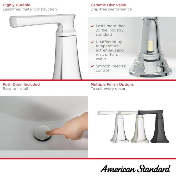 American Standard 7426201.295, Belmeade Two-Handle 4-Inch Centerset Bathroom Faucet, Brushed Nickel