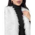 thumbnail image 5 of INSPIRE CHIC Women's Faux Fur Vest Sleeveless Open Front Cardigan Fuzzy Coat Winter Soft Waistcoat Jacket Outwear Small White, 5 of 6