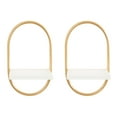 thumbnail image 5 of Kate and Laurel Olav Modern Glam Two-Piece Floating Shelf Set, 8 x 13 x 6, White and Gold, Glamorous Capsule Wall Sconces Set of 2 for Charming Home Wall Decor, 5 of 8