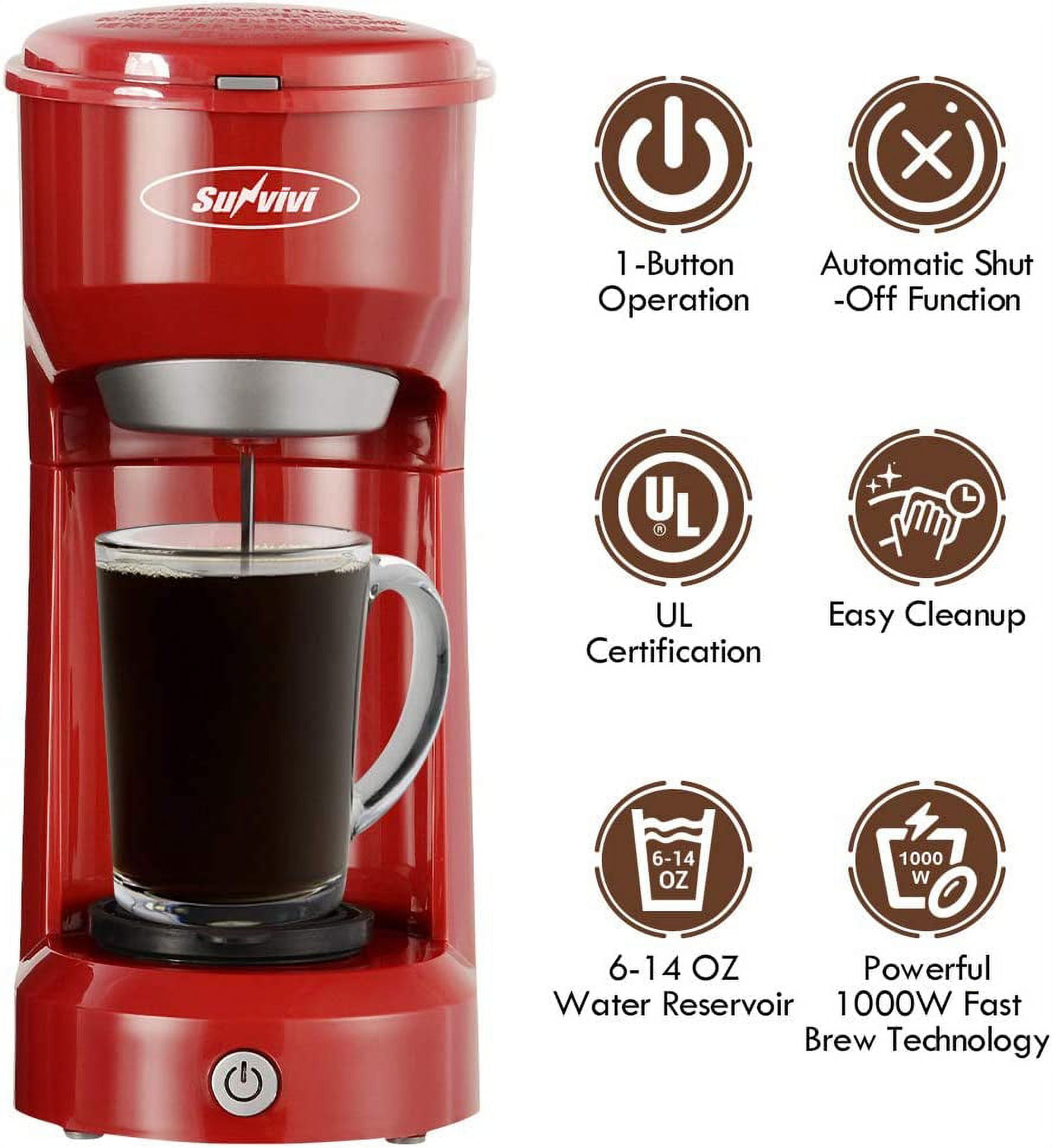 Single Serve Coffee Maker KCUP Pod Coffee Brewer Red  Single serve coffee, Single  serve coffee makers, Coffee machine