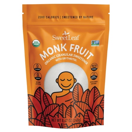 SweetLeaf Organic Monk Fruit Granular Sweetener 8.47 oz Bag