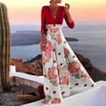 thumbnail image 1 of Robes pour Femmes 2024 Été Oversize Col en V Profond patchwork Imprimé style Vacances Grande Jupe Longue Rabais de 50 % Liquidation!, 1 of 7