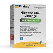 Rising Health Nicotine Polacrilex Mini Lozenges 2 mg | Reduces Nicotine Cravings | Stop Smoking with a Nicotine Replacement Therapy | Mint Flavor - 72 Count