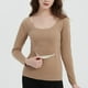 thumbnail image 2 of Tops básicos para mujer,Camiseta de invierno de manga larga con cuello redondo para mujer, informal, lisa, de tejido elástico suave, cómoda para uso diario, sopatenor, 2 of 7
