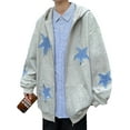 thumbnail image 2 of Franhais Women Zip Hoodies Star Pattern Casual Long Sleeve Sweatshirt Jacket with Pocket for Autumn Streetwear, 2 of 5