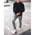 thumbnail image 5 of Jersey de cuello redondo para hombre Jersey de punto Jersey de punto fino Jersey de invierno para hombre (XL), 5 of 5