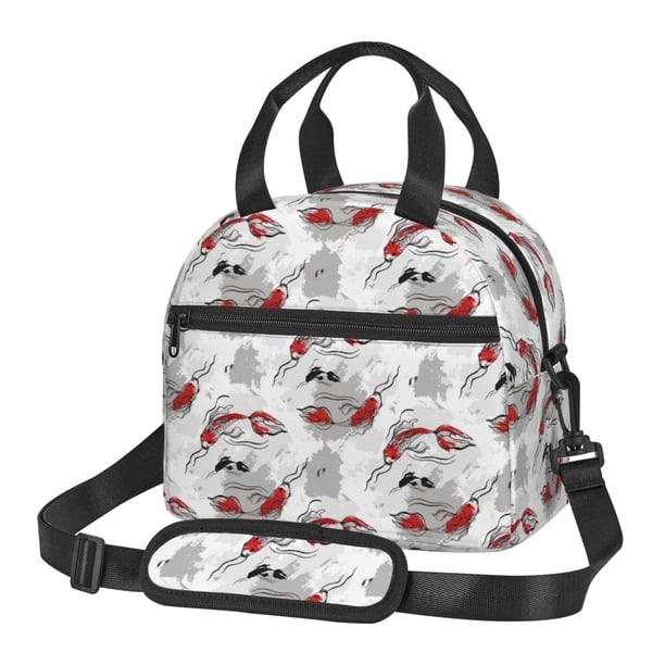 Easygdp Koi Fish Caja de Almuerzo para Mujeres y Hombres, Bolsa de Almuerzo Insulada, Bolsas Reutilizables Impermeables para Viajes, Trabajo y Picnics