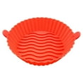 thumbnail image 1 of ZheElen Pot de Friteuse à Air Chaud Silicone Cuisine Réutilisable Résistant à la Chaleur Panier de Cuisson de Légumes Accessoire avec Poignée Rouge 1ensemble, 1 of 6