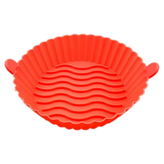 pitrice Friteuse à Air Chaud Pot en Silicone Cuisine Réutilisable Antiadhésif Résistant à la Chaleur Panier de Cuisson pour Légumes Grill Maison Doublure de Friture Remplacement Rouge