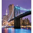 thumbnail image 3 of NYC Scene Duvet Cover Set, Pattern of Bridge Spans the East River Towards Manhattan Violet Sky, Decorative 3 Piece Bedding Set with 2 Pillow Shams, King Size, Blue Violet Multicolor, by Ambesonne, 3 of 3
