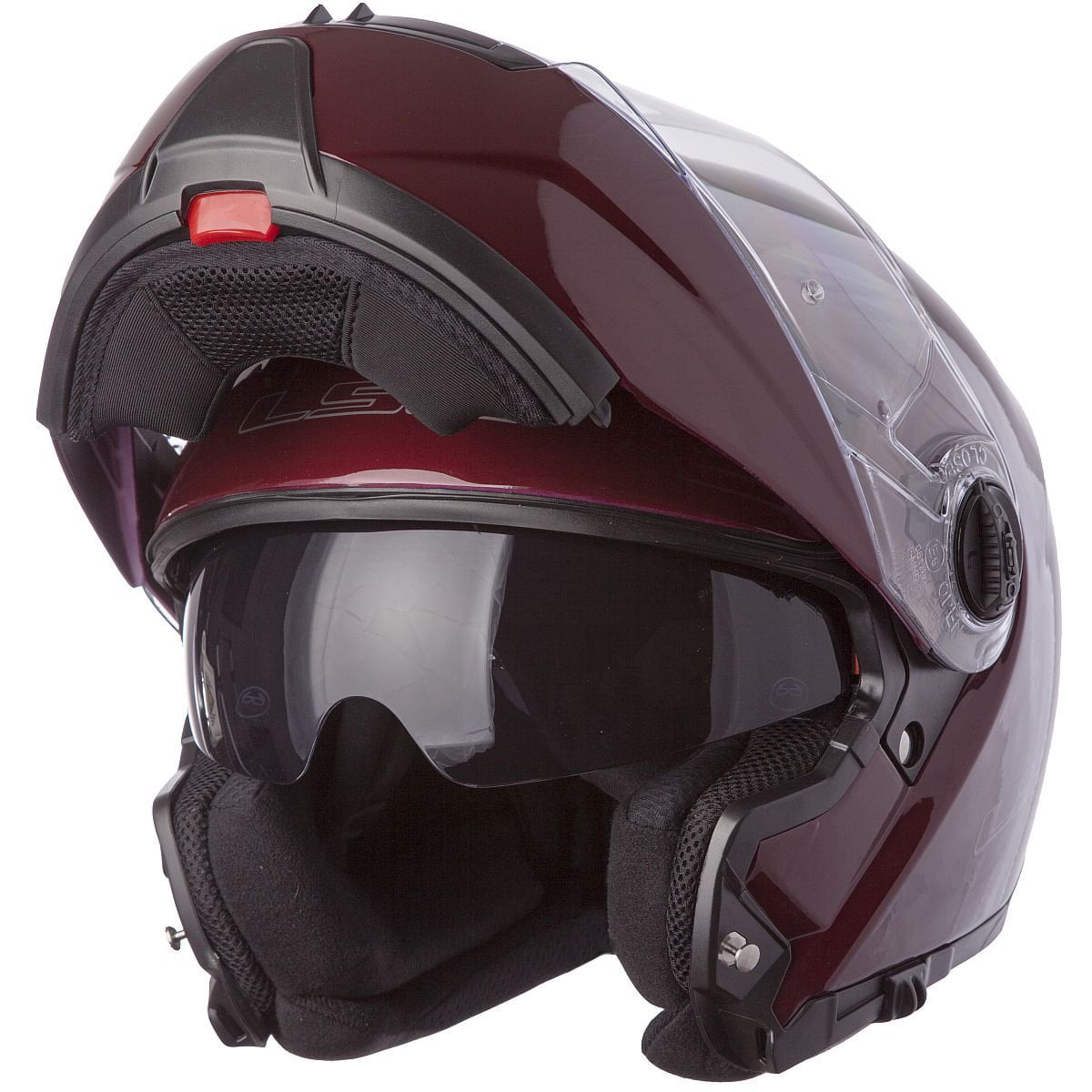LS2 Helmets Strobe Solid Modular Motorcycle Helmet with sunshield (Wineberry, Small) - Walmart.com