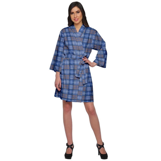 Moomaya Printed Kimono Robe For Girls Crossover Bathrobe Kimono Women Bathrobe