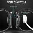 thumbnail image 4 of 2 Pack Case Built in Tempered Glass Screen Protector Compatible with Apple Watch Series 8/ Series 7 41mm, Hard PC Case Ultra-Thin Bumper Overall Protective Cover- Transparent, 4 of 7