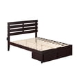 thumbnail image 3 of AFI Oxford 14" Full Wood Platform Bed Frame with Foot Drawer Storage, Espresso, 3 of 7
