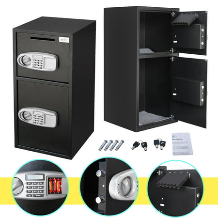 Zeny Large Double Door Digital Deposit Safe Box Cash Jewelry Gun Drop Security Lock