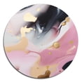 thumbnail image 2 of Designart "Mysterious Marble Pink and Gold II" Abstract Marble Metal Round Wall Art, 2 of 5