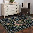 thumbnail image 3 of 3'x5' Area Rugs, Black Flowers Indoor Outdoor Area Rug for Living Room Bedroom, Spring Floral Elegant Pastoral Vintage Washable Bathroom Rugs Kitchen Floor Carpet Mats Home Decor Aesthetic, 3 of 8
