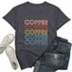 thumbnail image 2 of Gibobby Playera de Manga Corta Casual Suave Camisa Letras Tops Camiseta Estampado Mujer O-cuello Corto Casual Túnica Manga Mujer Blusa(Gris oscuro,G), 2 of 3