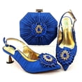 thumbnail image 2 of Women Shoes and Bag Set Pointed Toe Shoes Matching Bag Set for Nigerian Ladies Wedding Party Royal Blue, 2 of 8