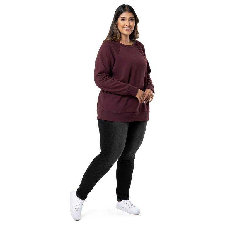 Terra & Sky Women's Plus Size Cotton Blend Fleece Sweatshirts and  Sweatpants Set, 5-Piece 