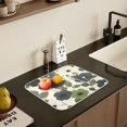 thumbnail image 5 of Yayeee Dish Drying Mat for Kitchen Counter 16" x 18" Microfiber Super Absorbent Coffee Decorative Pad, Navy Flower, 5 of 9
