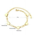 thumbnail image 2 of 18k Gold Plated Dainty Double Layer Heart Anklets Gold-Plated Stainless-Steel Lobster Clasp Foot Jewelry Tennis Anklet Beach Jewelry, 2 of 2