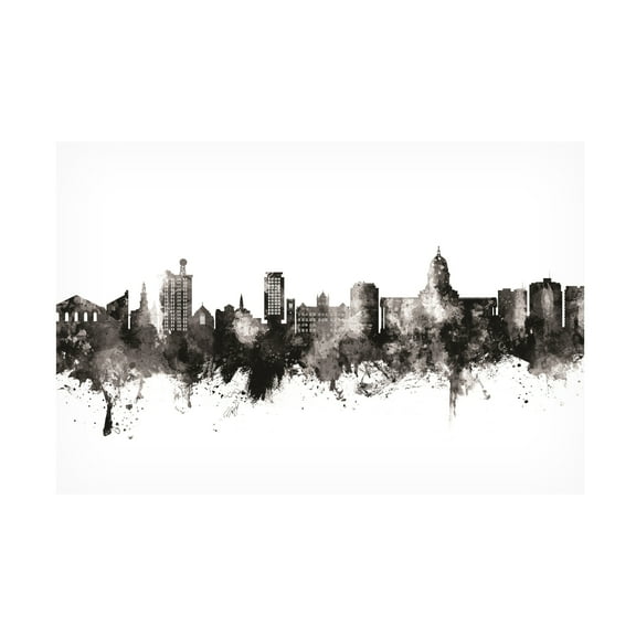 Michael Tompsett 'Madison Wisconsin Skyline BW' Canvas Art