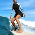 thumbnail image 2 of Wiyuqeen Long Sleeve Swimsuits for Women Rash Guard Swim Dress Modest Bathing Suit Color Block Swim Romper with Built in Bra and Shorts, 2 of 8