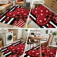 thumbnail image 6 of Valentine's Day Washable Area Rug 4 x 6 ft Red Stripes Love Plaid Heart Black Stripes Leopard, Soft Non Slip Rugs Stain Repellent Indoor Felt Carpet for Living Dining Room Bedroom Home Office, 6 of 9