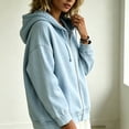 thumbnail image 3 of Sheghy Denim Zip Jacket for Women Colorblock Long Sleeve Button Fall Winter Outerwear Light Blue S, 3 of 5
