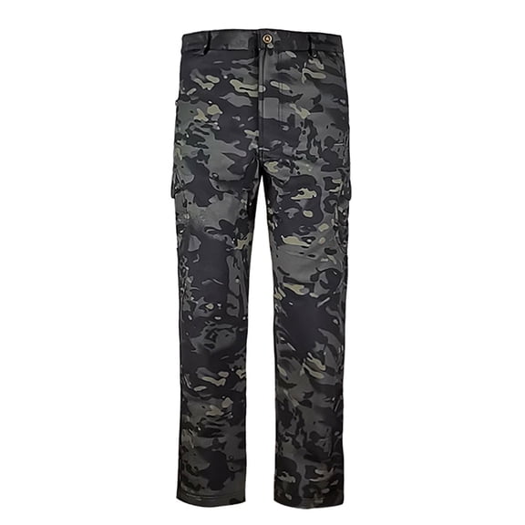 Aimik Hanes Up to 65% off!Men's Fleece Lined Insulation Camo Hunting Pants Windproof Water-Resistant Softshell Tactical Pants for Men-Black XXXL