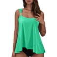 thumbnail image 2 of Womens Bikini Swimsuit High Waist Strappy Tankini Top Bottom Two Piece Swimwear Tummy Control Bathing Suit Beach Vacation Pool, 2 of 6