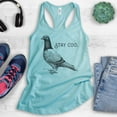 thumbnail image 2 of Stay Coo Tank Top, Ladies Racerback Tank Top, Funny Pidgeon Tank, Cute Bird Saying, Cool Bird Tank, Cancun, X-Small, 2 of 3