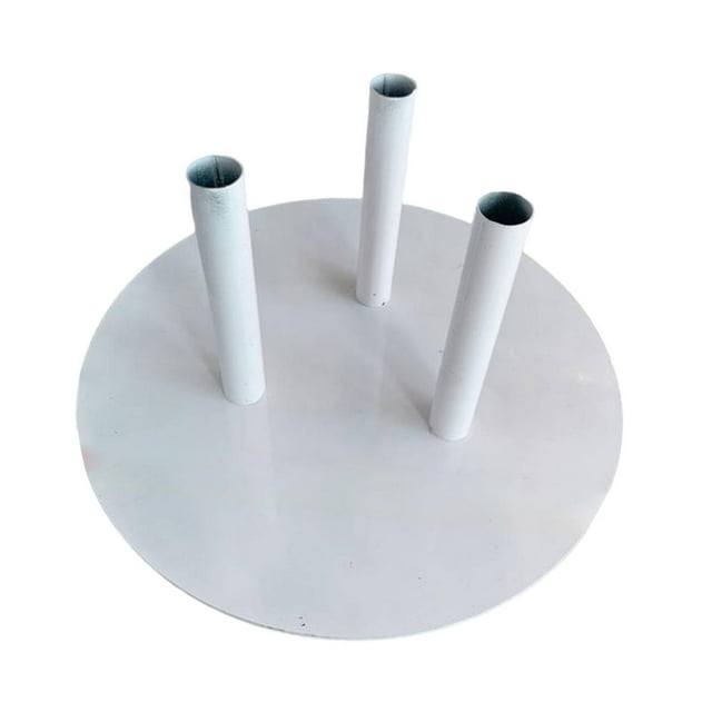 Guardoinrt Support d'Exposition en Forme de Fleur Base pour Réception Étagère Support Fleur Fête Rond en Fer Trois Trous Diamètre 30 cm