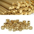 thumbnail image 6 of Uxcell 50 Pack M5 Threaded Inserts Brass Heat Set Insert M5x8.5mm, OD 7mm Knurled Insert Nuts, 6 of 6