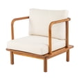 thumbnail image 3 of Christopher Knight Home Patio Lounge Chair with Water Resistant Cushion, Deep Seating, Teak+Cream, 3 of 9