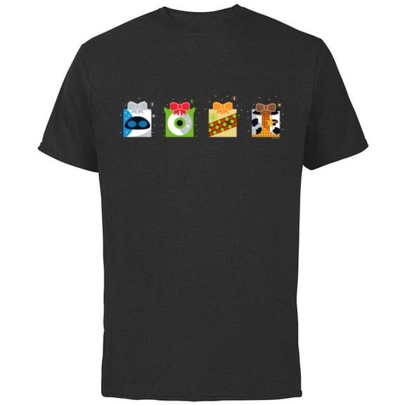 Disney and Pixar Holiday Character Christmas Gifts - Short Sleeve Cotton T-Shirt for Adults - Customized-Black