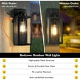 thumbnail image 3 of Nordic Hygge 2-Pack Porch Lights Outdoor with UL Certified Outlet, Black, 3 of 5