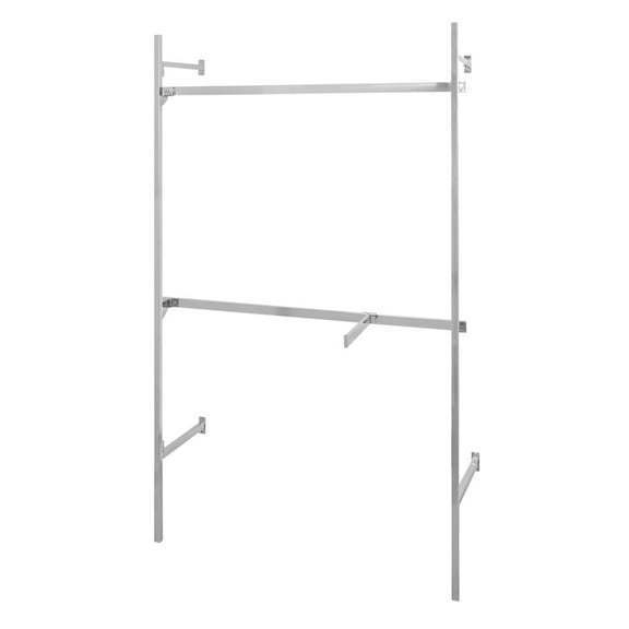 SSWBasics Chrome Outrigger System Kit 4 - Wall Display  Retail Fixture  Hangrails for Wall  Retail Wall Displays
