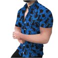 thumbnail image 1 of Tops Para Hombre Casual Cuello en V Manga Corta Festival Estampado Estampado Blusa Camisa Estampada Odeerbi ODB181599, 1 of 7