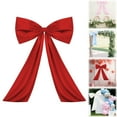 thumbnail image 2 of 20 Inch Oversized Bow Decorations - Large Party Bows for Wedding Backdrops, Christmas Tree Toppers, Birthday Wall Decor, Festive Event Decoration, Red, Bow, 2 of 9