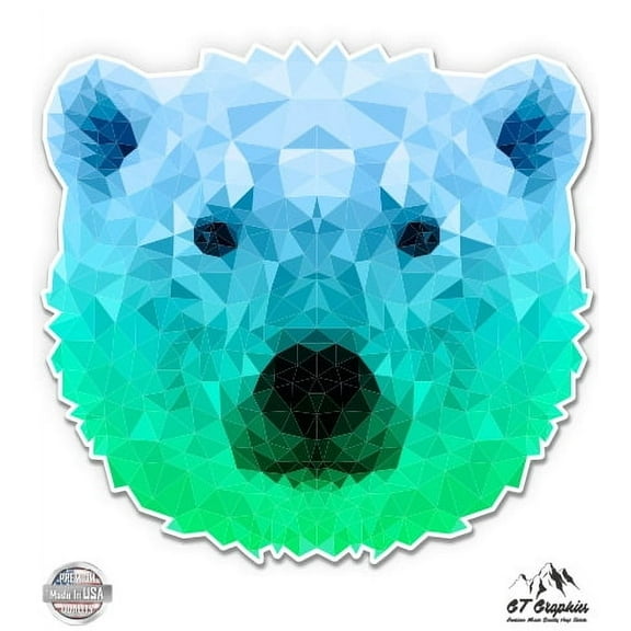 Polar Bear Geometric - 3" Vinyl Sticker - For Car Laptop I-Pad Phone Helmet Hard Hat - Waterproof Decal