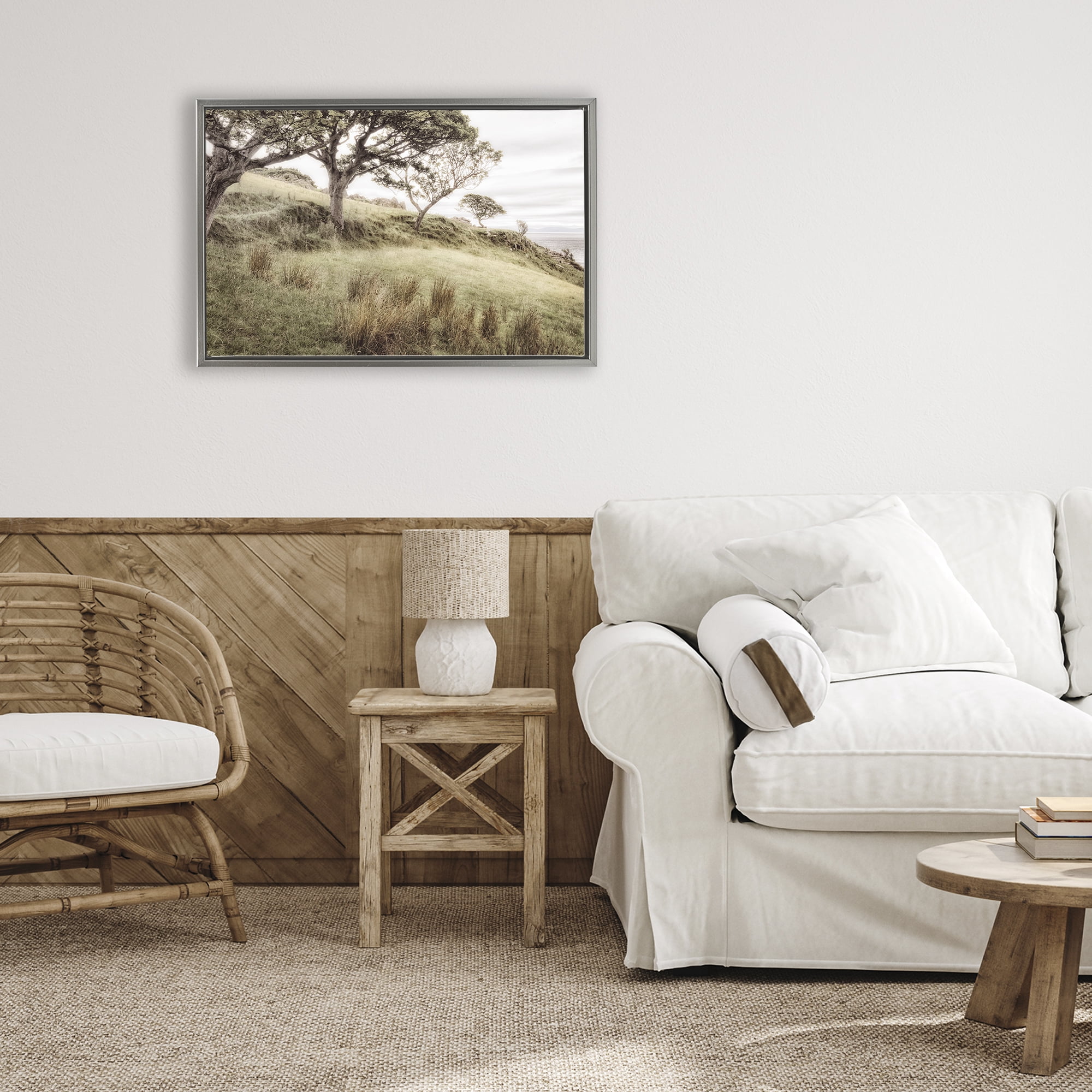 Stupell Industries Irish Hillside Landscape Gray Framed Floater Canvas Wall Art, design by Andy Amos