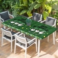 thumbnail image 2 of St Patricks Day Table Cloths for 3 Foot Rectangle Tables, Gnomes Green Shamrock Spring Gold Coin Striped Patio Waterproof Elastic Fitted Tablecloths, Washable Rectangular Table Cover for Camping, 2 of 8