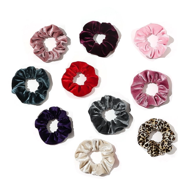 Chouchous en Velours, Chouchous Cadeau Couleur Bonbon 10 Pcs pour Filles