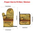 thumbnail image 2 of Sikiie Coffee Vintage Oven Mitts and Pot Holders, Silicone Oven Gloves, Heat Resistant Oven Mitts 4Pcs Set, 2 of 6