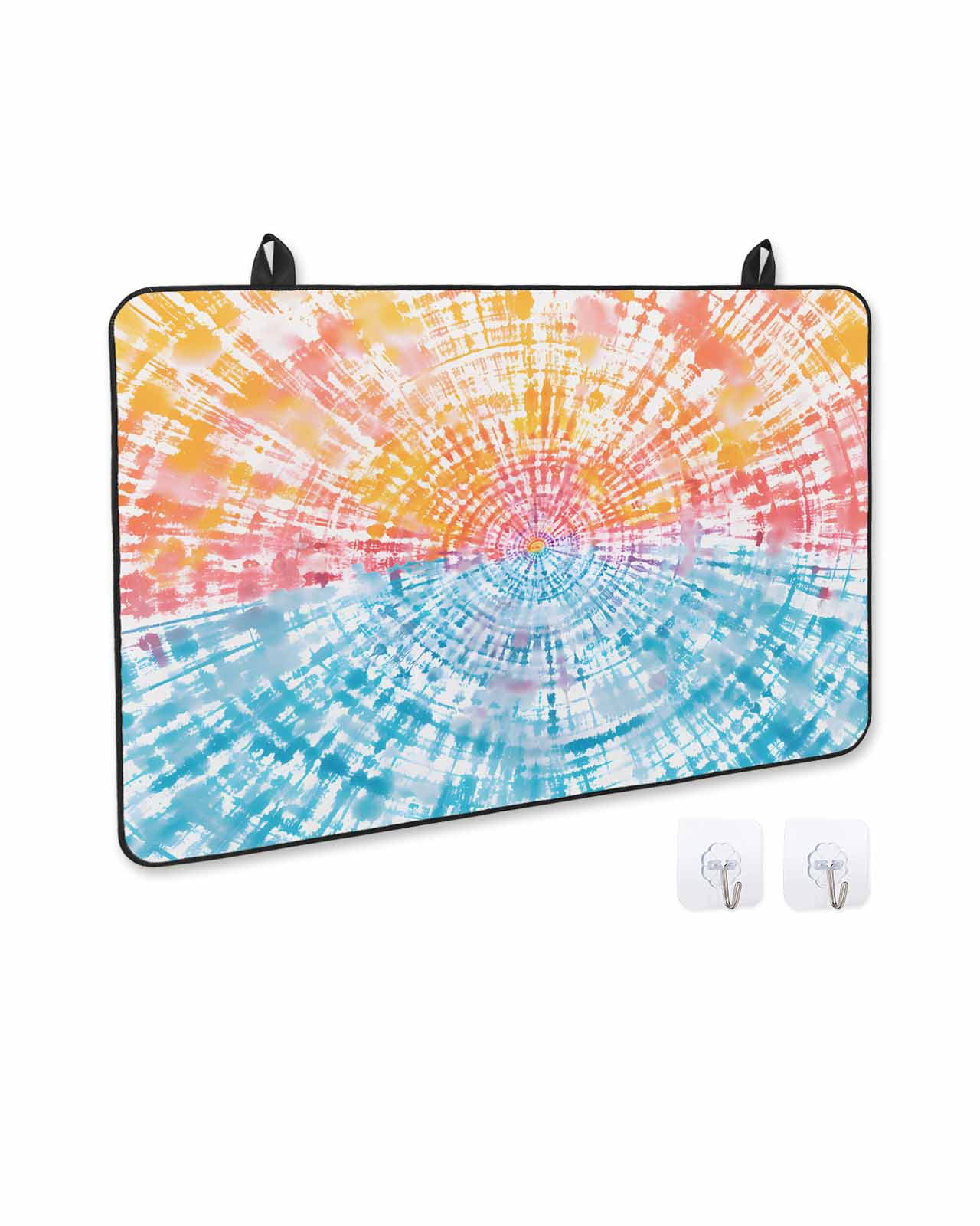 nqOlkjepod Large Induction Cooktop Protector Mat 24"x21", Orange Pink Blue Stove Top Covers for Electric Stove, Modern Abstract Art Ethnic Decorative Stove Burner Cover Mats, Glass Top Stove Cover