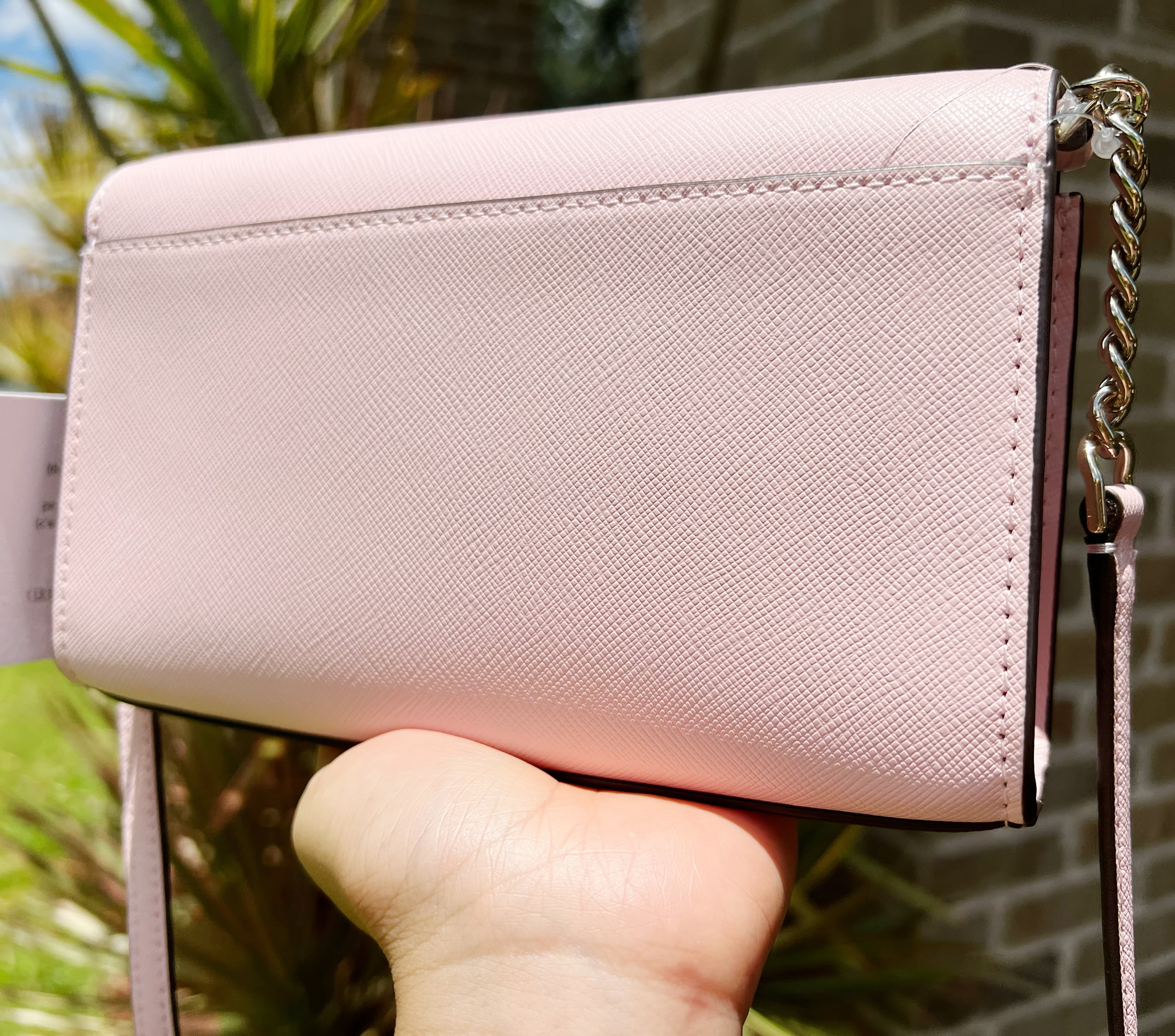 Kate Spade Pink Saffiano Leather Top Zip Slim Crossbody Bag